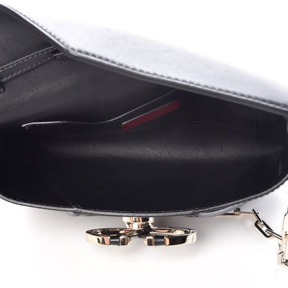 Valentino Garavani Calfskin V Rivet Chain Clutch Black 5 of 9
