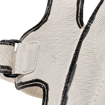 Chanel Calfskin Printed Velcro Dad Sandals 38 White Black 9 of 10