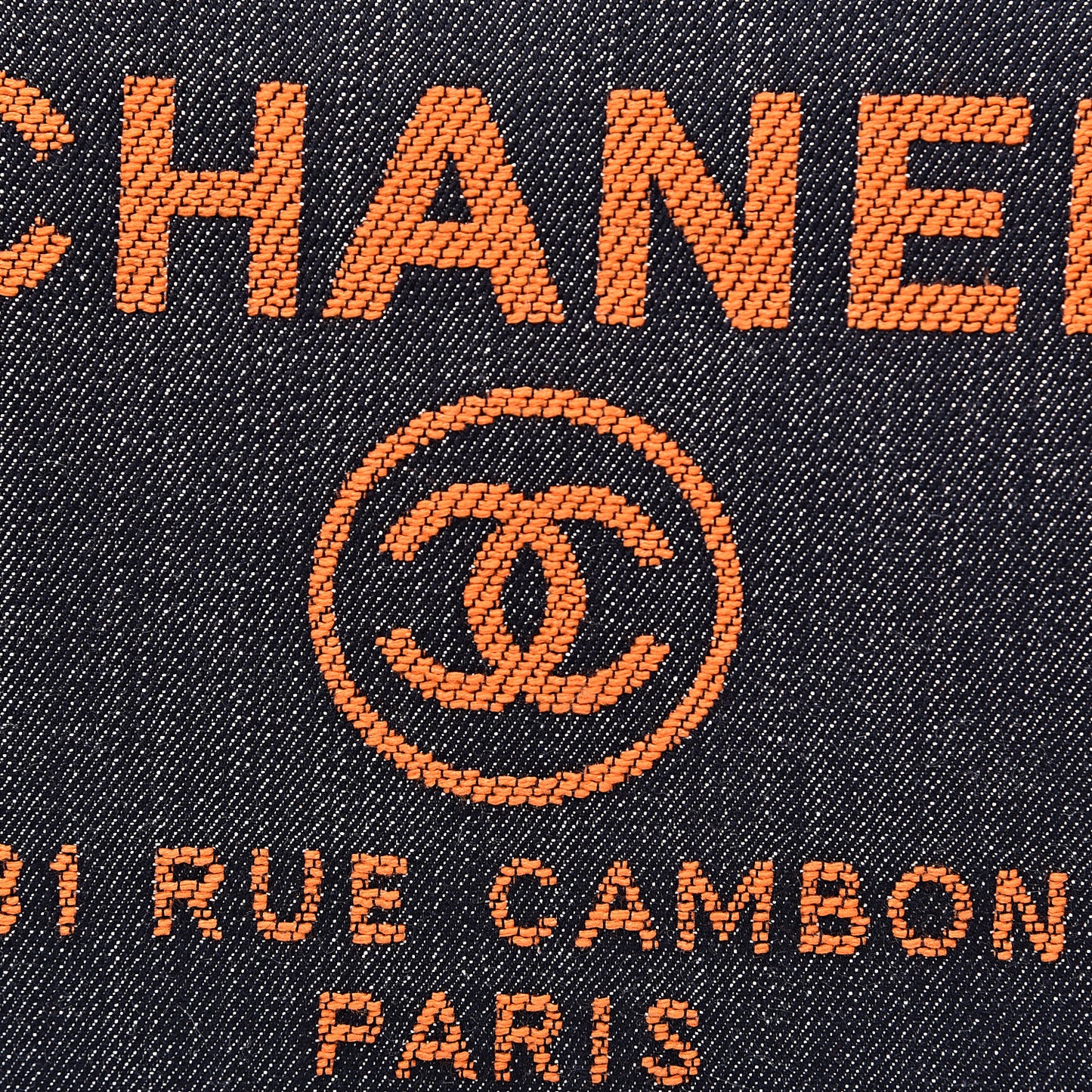 Denim Large Deauville Pouch Clutch Blue Orange
