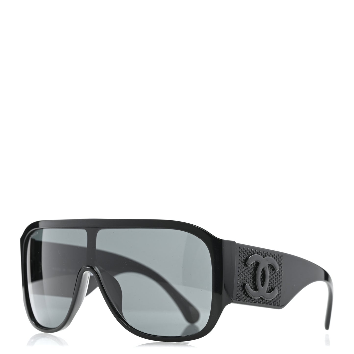 Acetate Crystal CC Shield Sunglasses 5466-B-A Black
