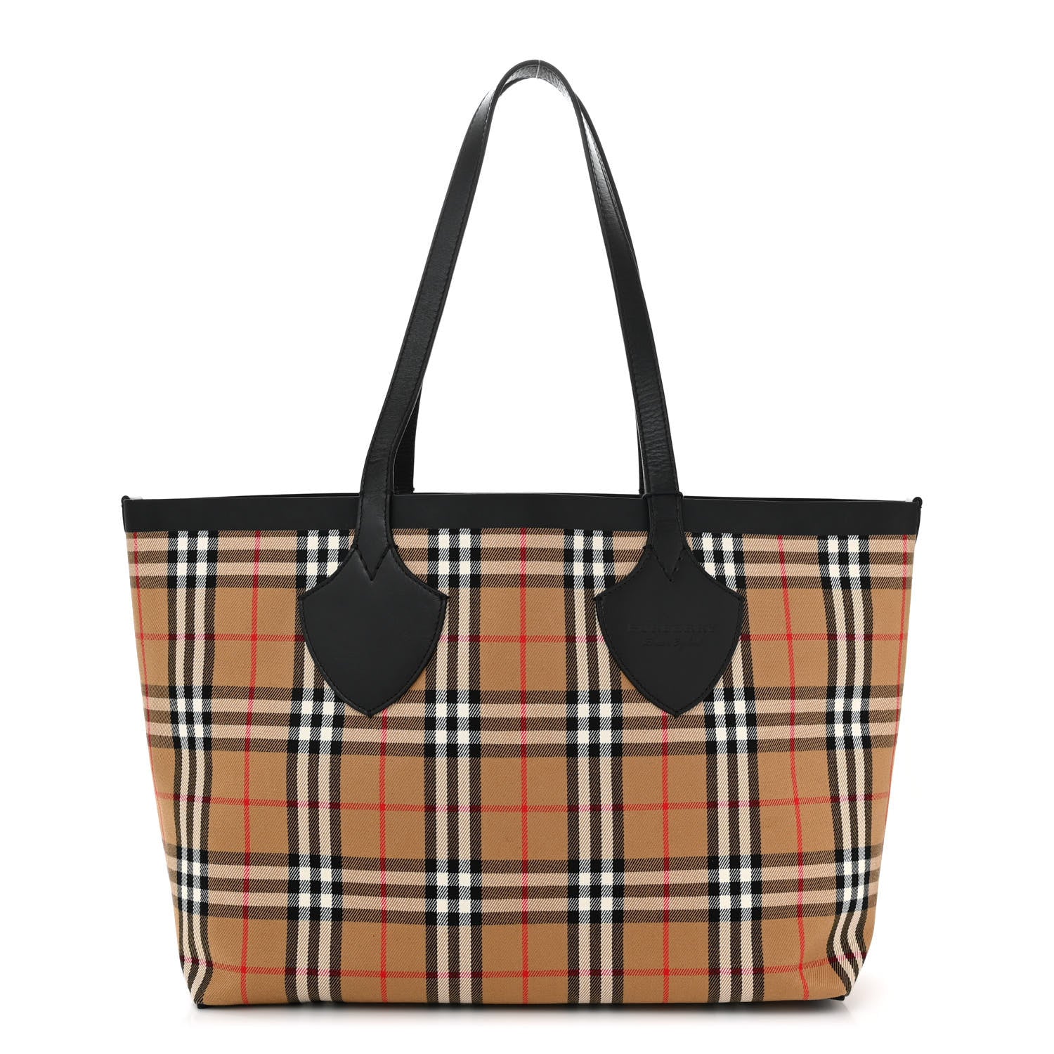 Burberry Vintage Check Medium The Giant Reversible Tote Antique Yellow Bright Red 3 of 17