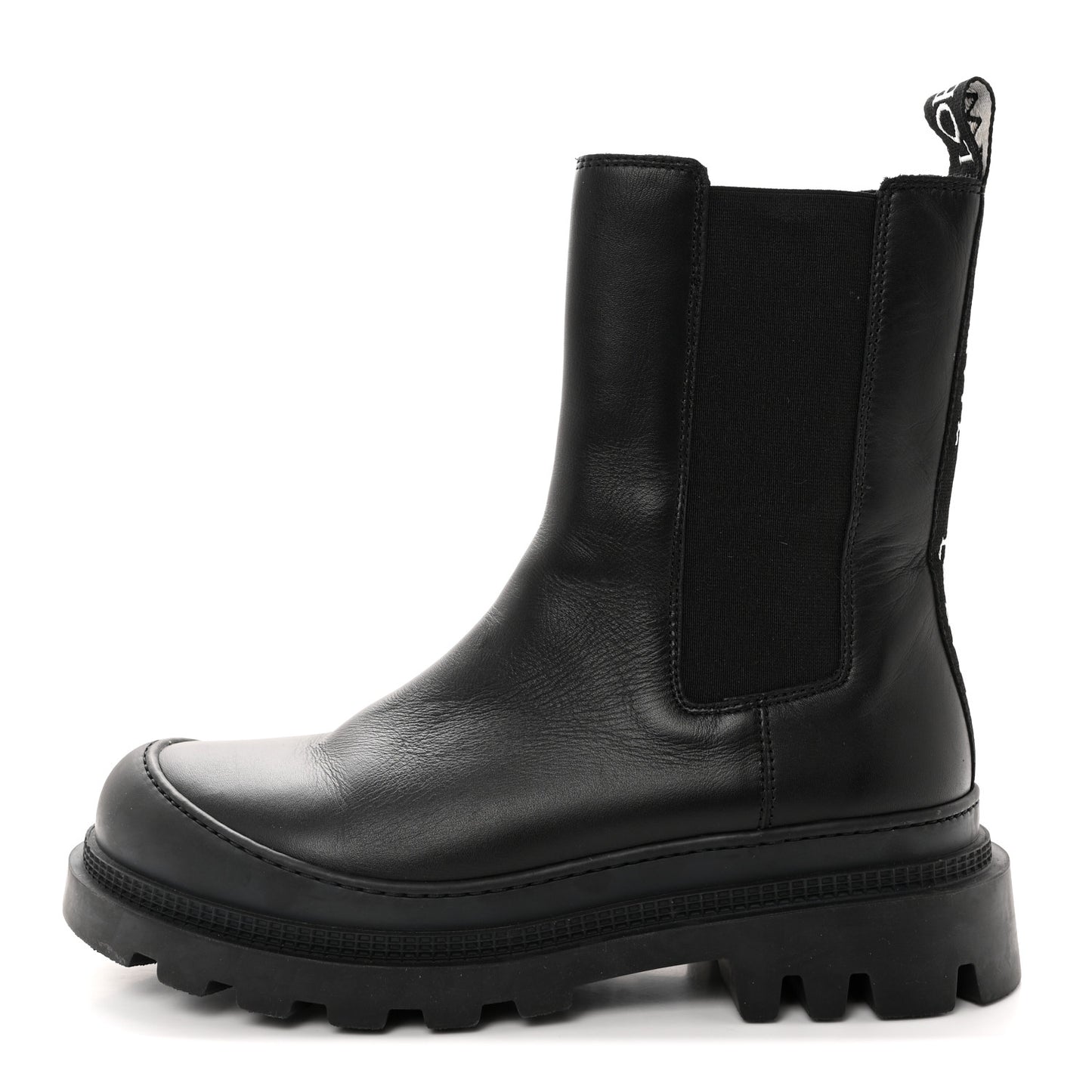 Calfskin Logo Chelsea Boots 38 Black