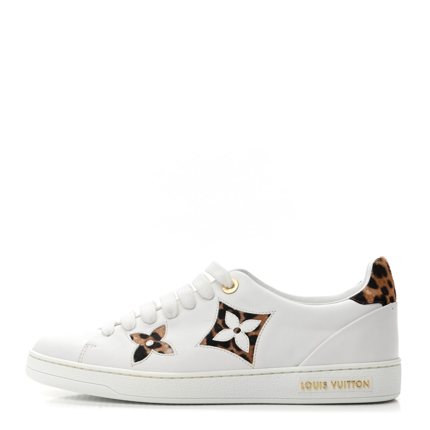 Calfskin Calf Hair Monogram Giant Jungle Frontrow Sneakers 39 White