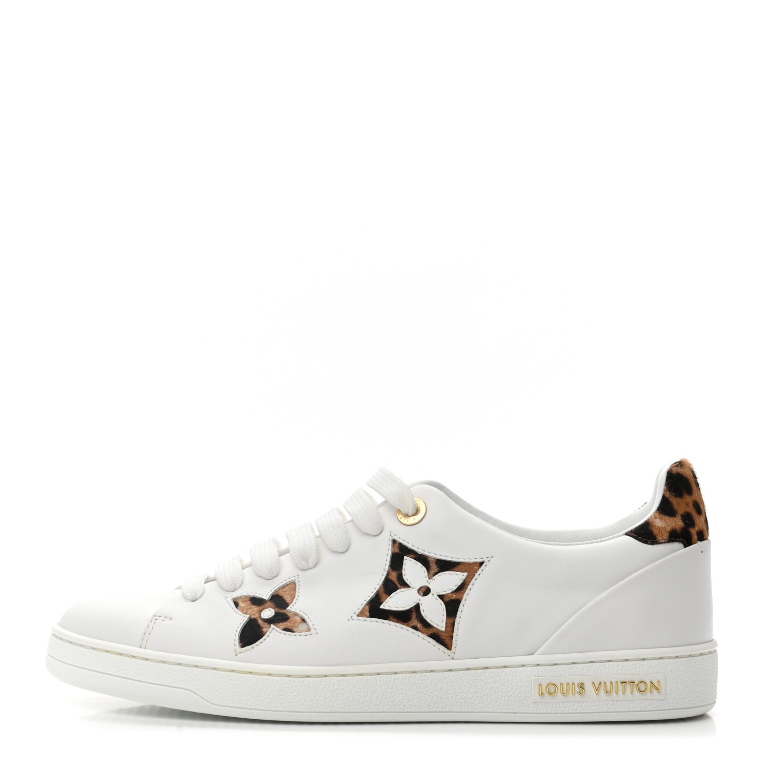 Louis Vuitton Calfskin Calf Hair Monogram Giant Jungle Frontrow Sneakers 39 White 1 of 10