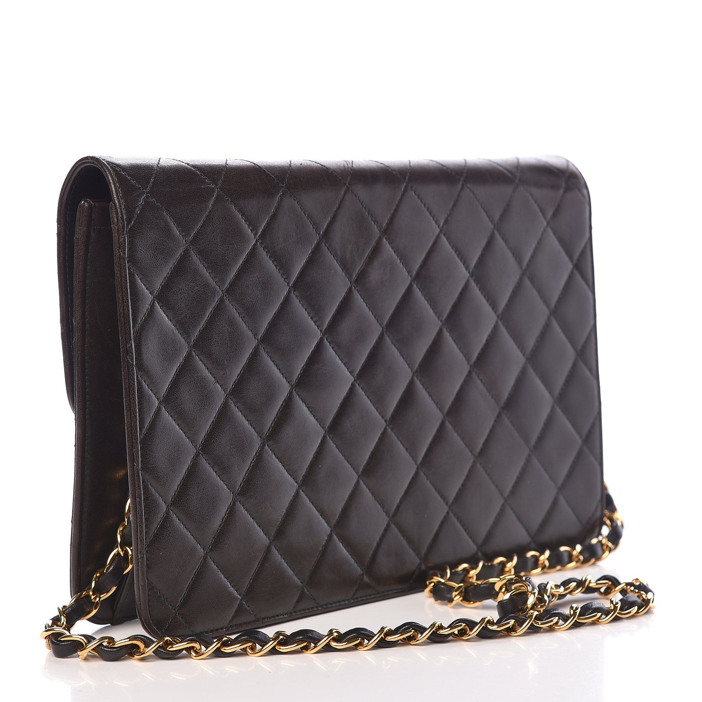 Lambskin Quilted Medium Single Flap Black