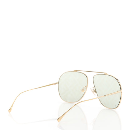 Fendi Metal Fendi Forever Aviator Sunglasses FF0407/G/S Gold 4 of 8