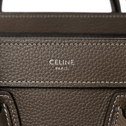 Celine Drummed Calfskin Nano Luggage Souris 6 of 9