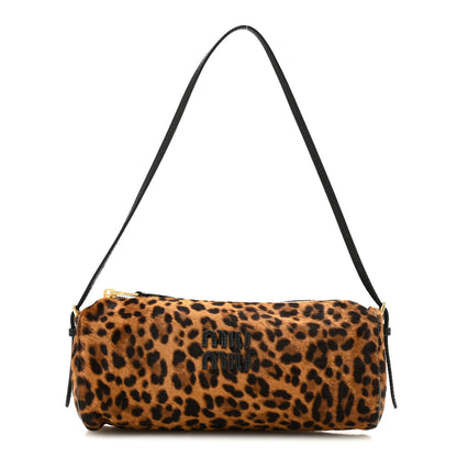 Miu Miu Nappa Calf Hair Leopard Printed Pouch Miele 1 of 10