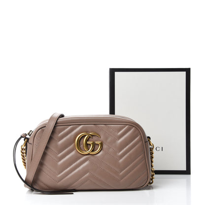 Gucci Calfskin Matelasse Small GG Marmont Chain Shoulder Bag Porcelain Rose 13 of 13