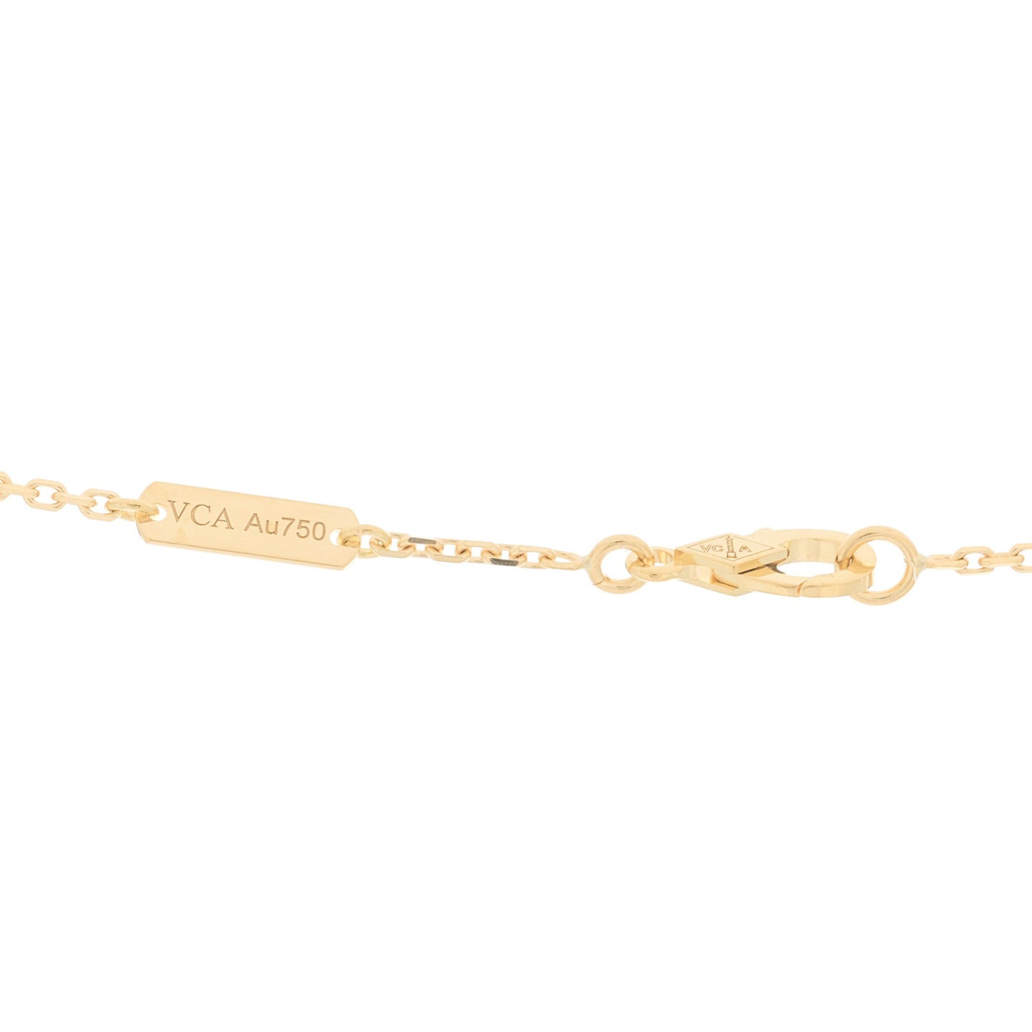 18K Yellow Gold Carnelian Vintage Alhambra Pendant Necklace