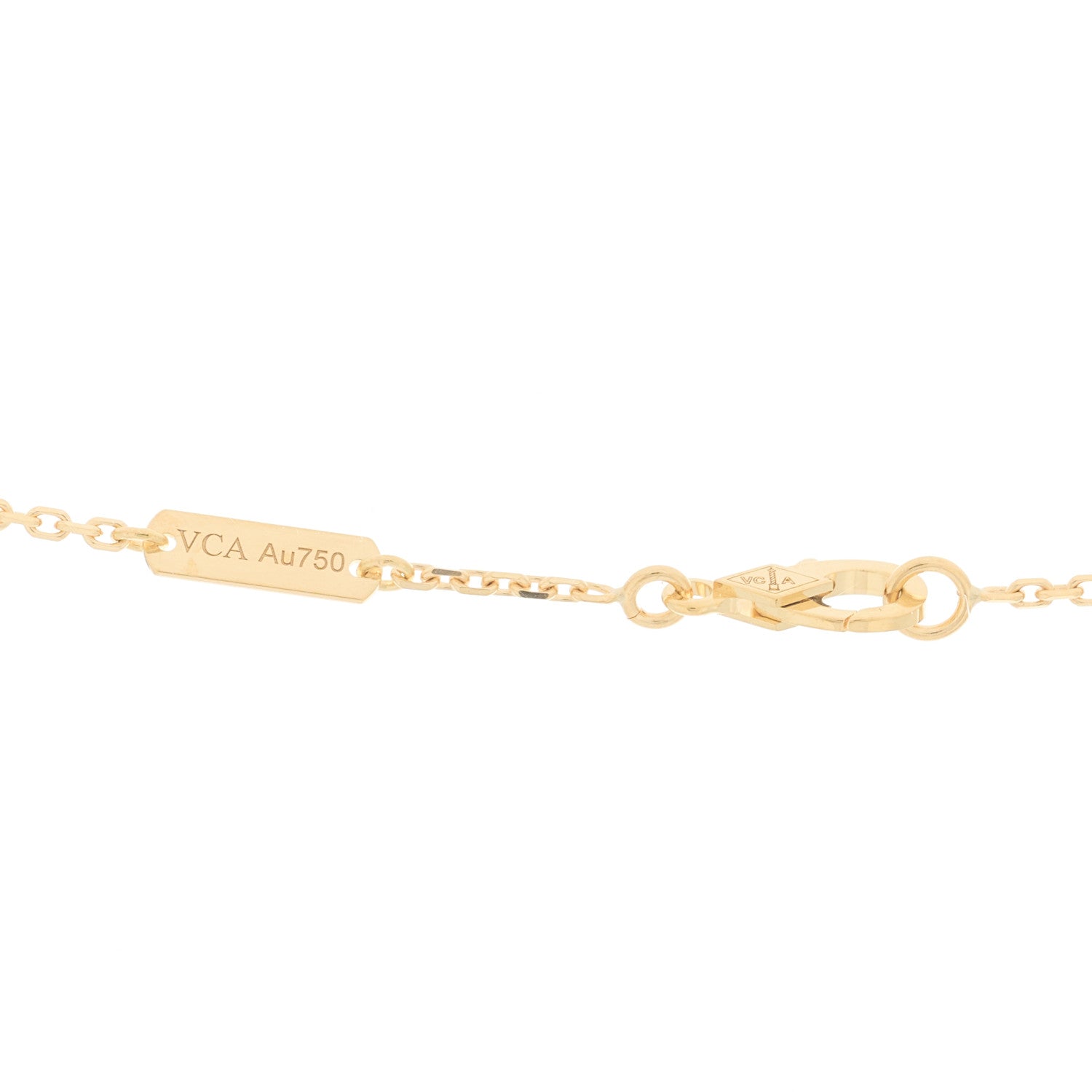 Van Cleef & Arpels 18K Yellow Gold Carnelian Vintage Alhambra Pendant Necklace 4 of 6