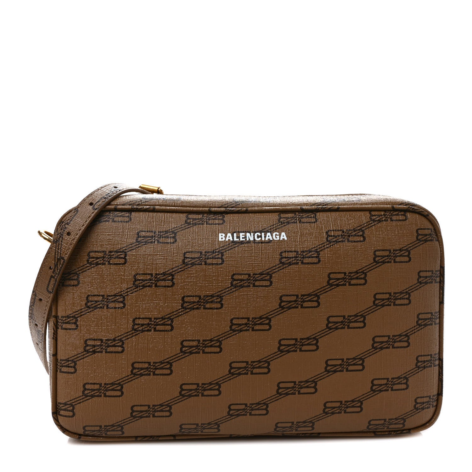 Balenciaga Coated Canvas BB Monogram Medium Signature Camera Bag Beige Brown 1 of 9