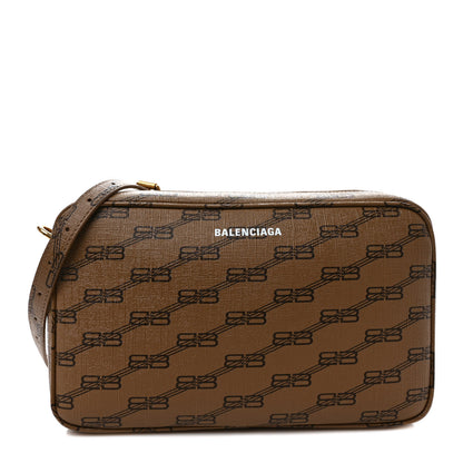 Balenciaga Coated Canvas BB Monogram Medium Signature Camera Bag Beige Brown 1 of 9
