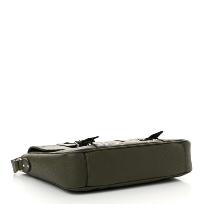 Gucci Calfskin Jumbo GG Embossed Double Buckle Medium Messenger Bag Dark Vintage Olive 4 of 10