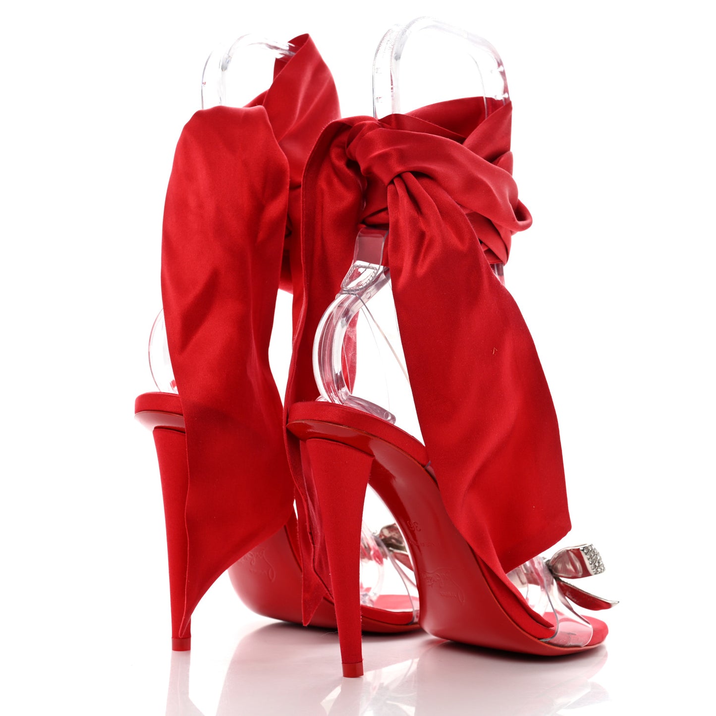 Satin Crystal PVC Astrinodo 100 Sandals 36 Lin Loubi