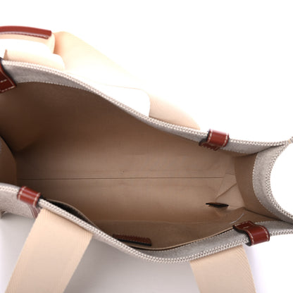 Chloe Cotton Calfskin Medium Woody Ribbon Tote White Brown 4 of 4