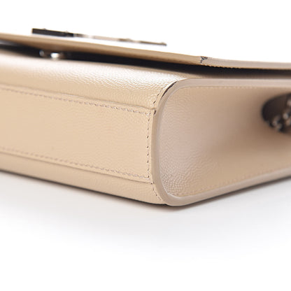 Saint Laurent Grain De Poudre Small Monogram Kate Satchel Nude Powder 11 of 14