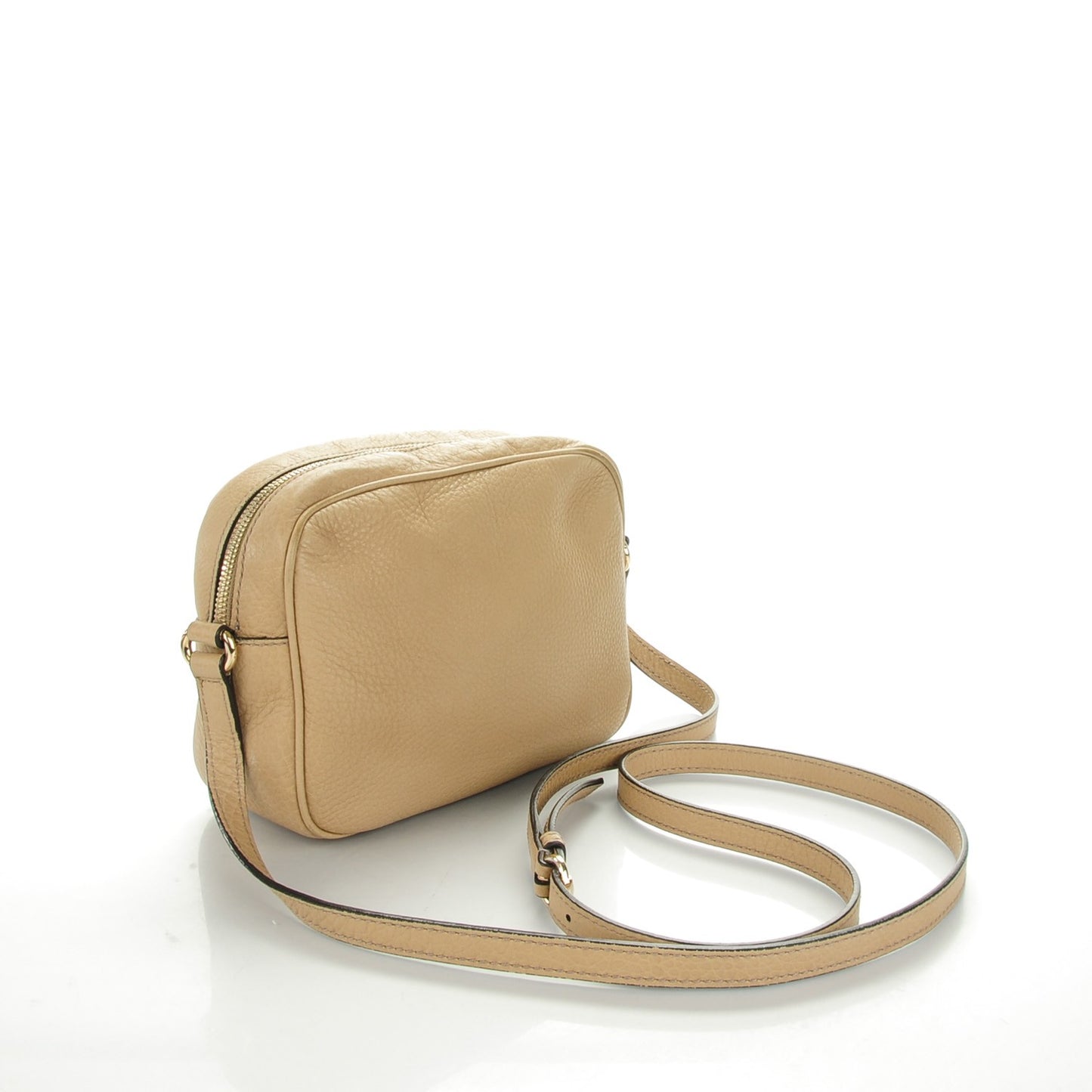 Pebbled Calfskin Small Soho Disco Bag Cream