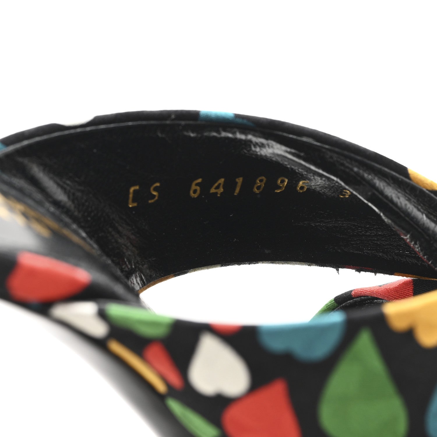 Saint Laurent Satin Heart Bianca Knotted Mule Sandals 36.5 Black Multicolor 9 of 10