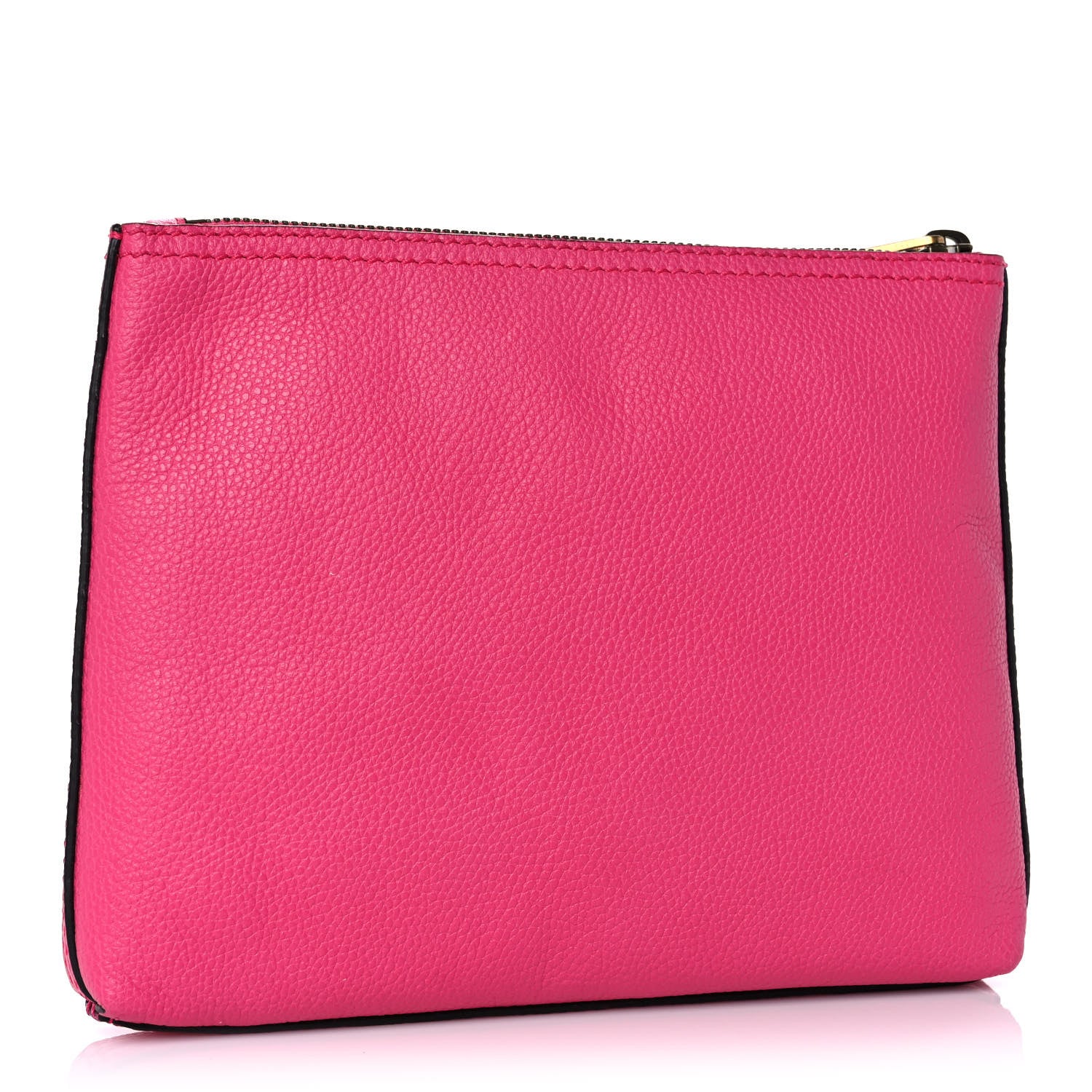 Gucci Pebbled Calfskin Medium Logo Portfolio Clutch Box Pink Green 3 of 11