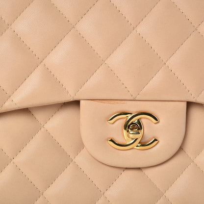 Chanel Lambskin Quilted Jumbo Single Flap Beige 8 of 10