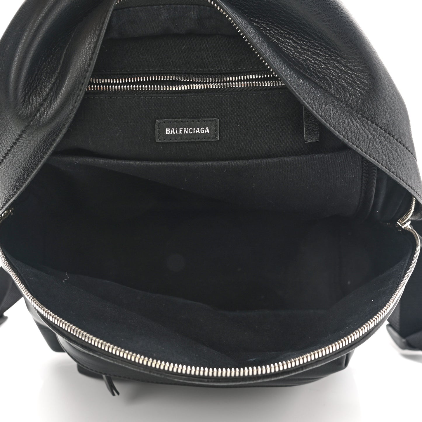 Smooth Calfskin Logo Small Everyday Backpack Black White