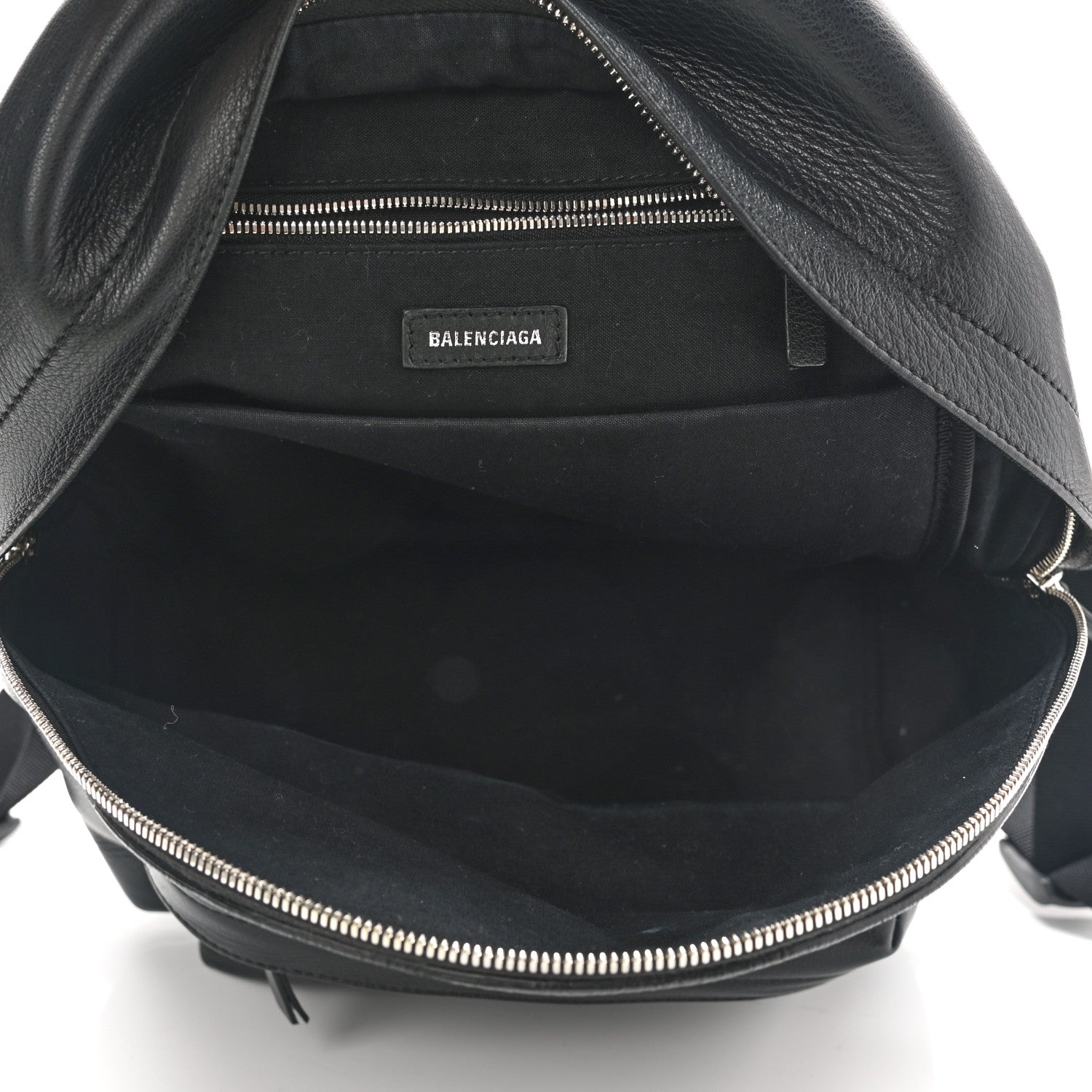 Balenciaga Smooth Calfskin Logo Small Everyday Backpack Black White 5 of 10