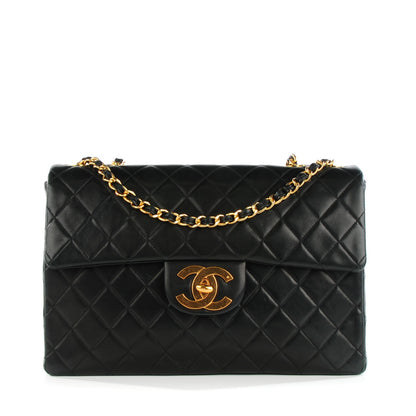 Chanel Lambskin Quilted XL Jumbo Single Flap Black 1 of 9
