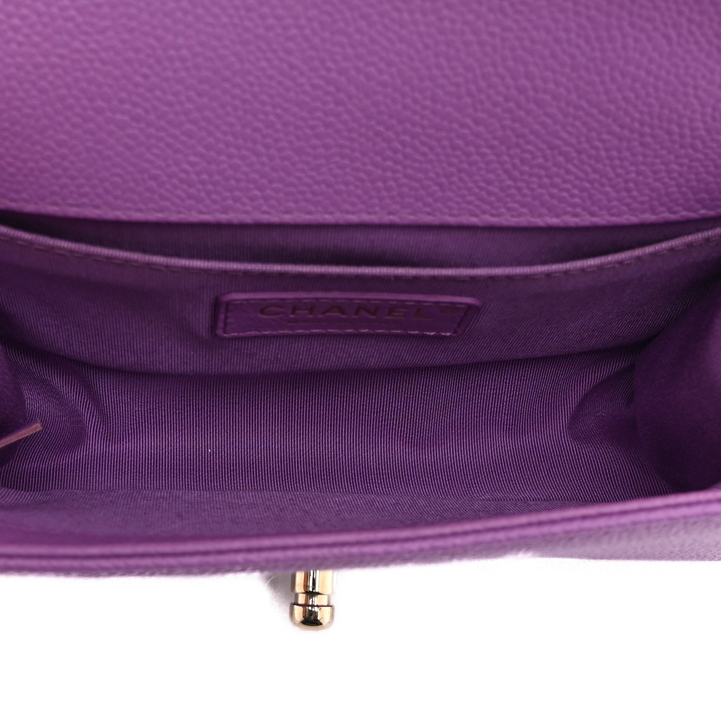 Caviar Quilted Small Boy Flap Purple