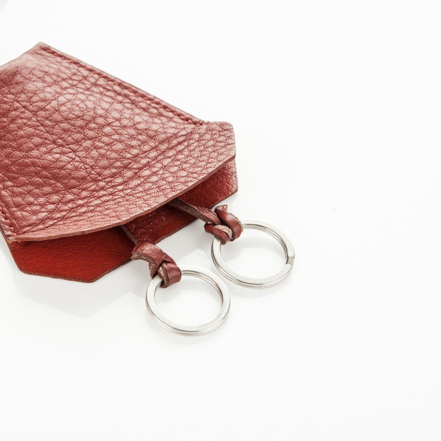 Taurillon Clemence Clochette Key Holder Necklace Brique