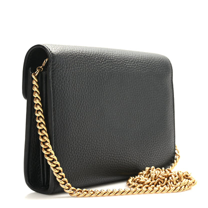 Gucci Calfskin GG Marmont Chain Wallet Black 3 of 8