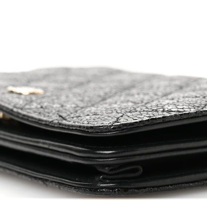 Chanel Crackled Patent Calfskin Quilted Pearl Wallet On Chain WOC Black 11 of 13
