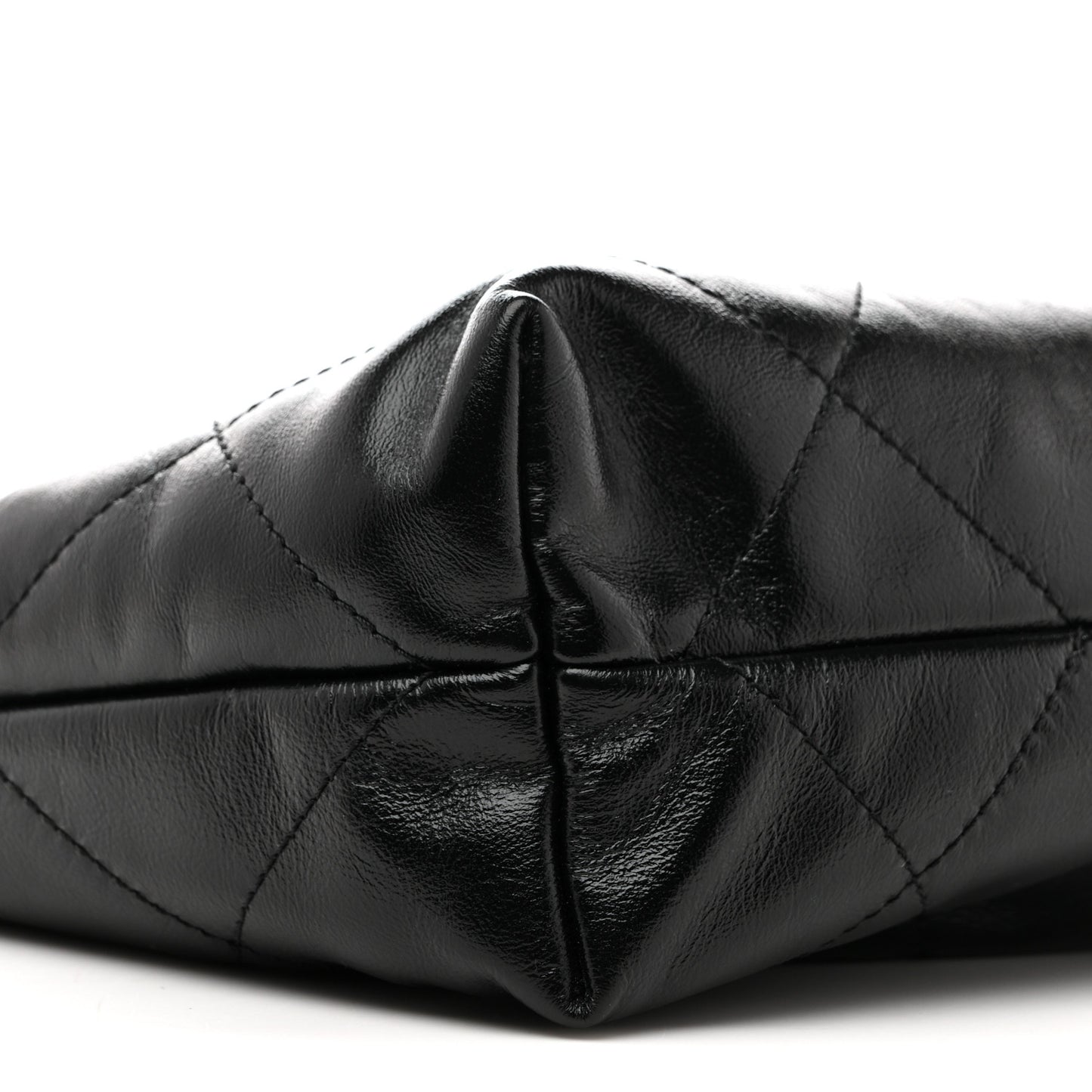 Shiny Calfskin Quilted Small Chanel 22 Black