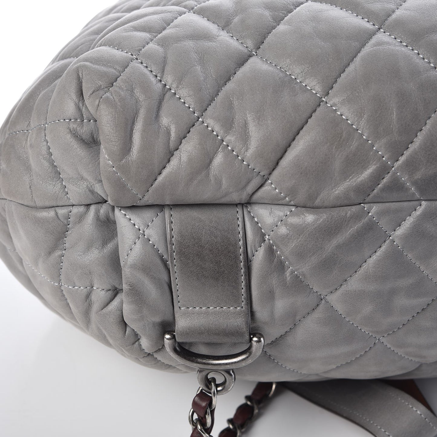 Iridescent Calfskin Quilted In The Mix Backpack Grey