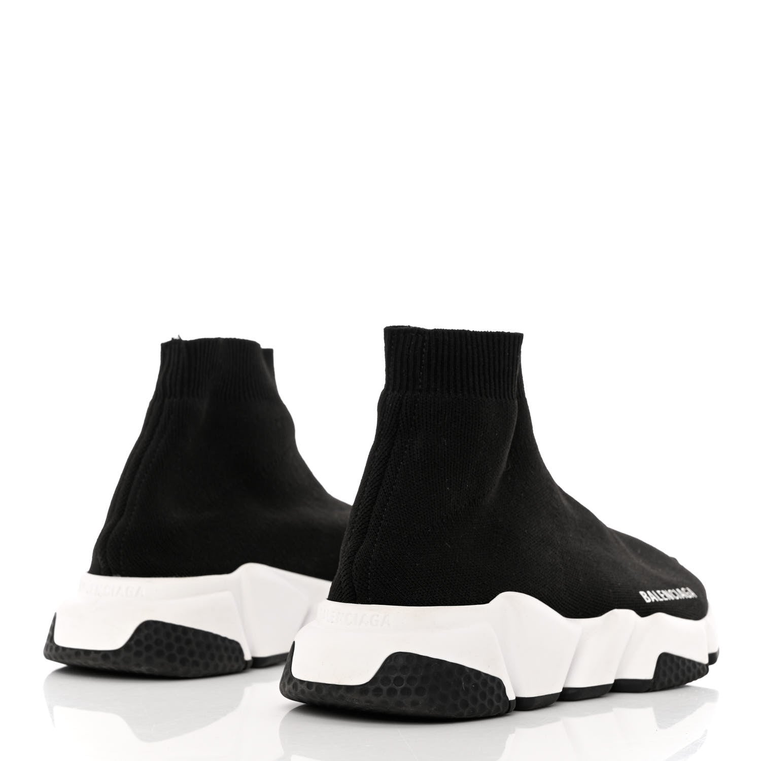 Balenciaga Neoprene Knit Womens Speed Sneakers 37 Black White 4 of 10