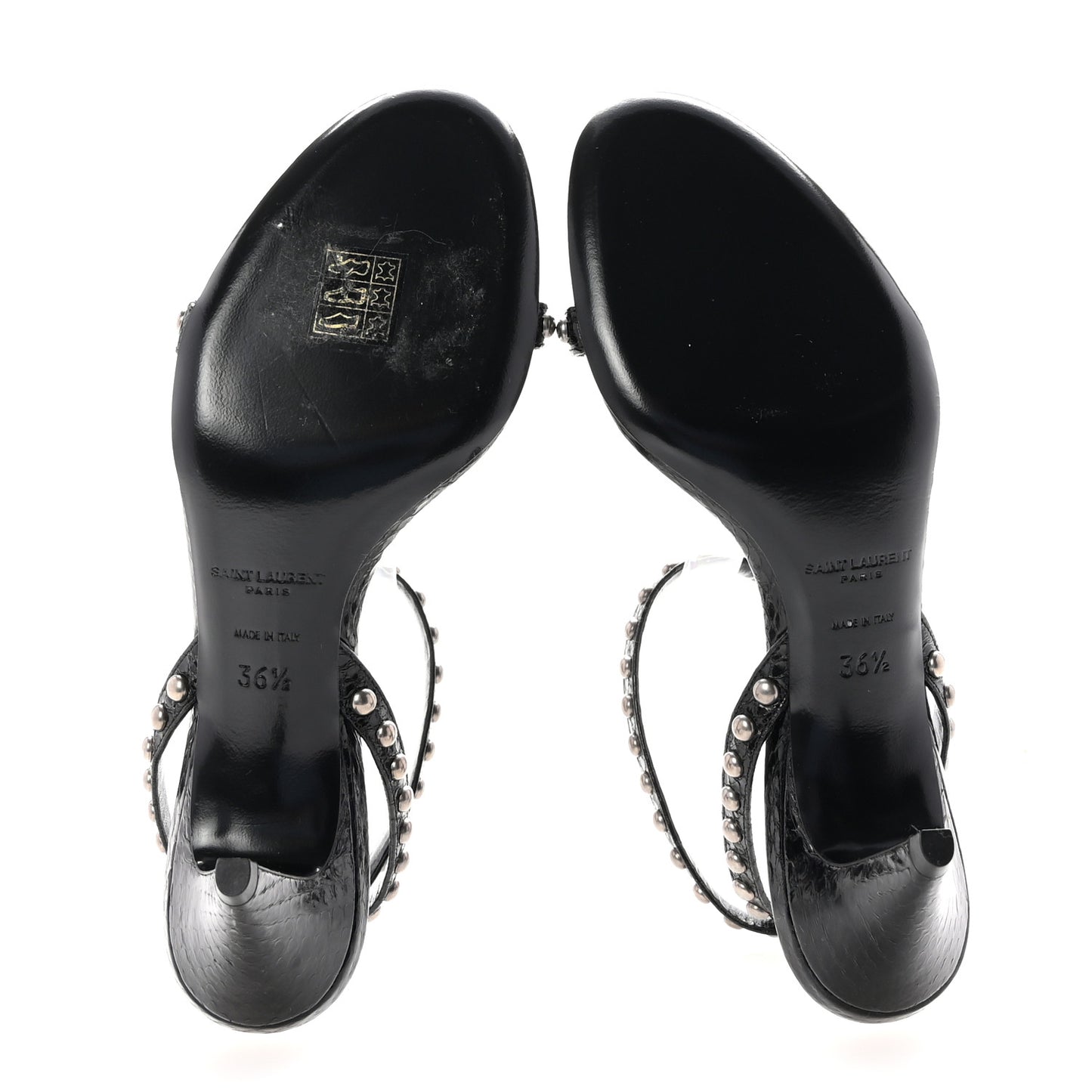 Ayers Snakeskin Pearl Embellished Kiki 55 Sandals 36.5 Black