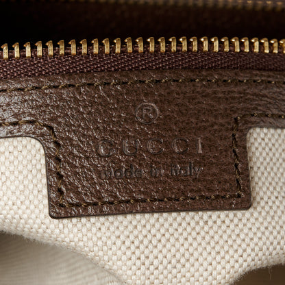 Gucci GG Supreme Monogram Textured Dollar Calfskin Web Studded Mini Ophidia Flap Shoulder Bag Beige Ebony New Acero 6 of 11