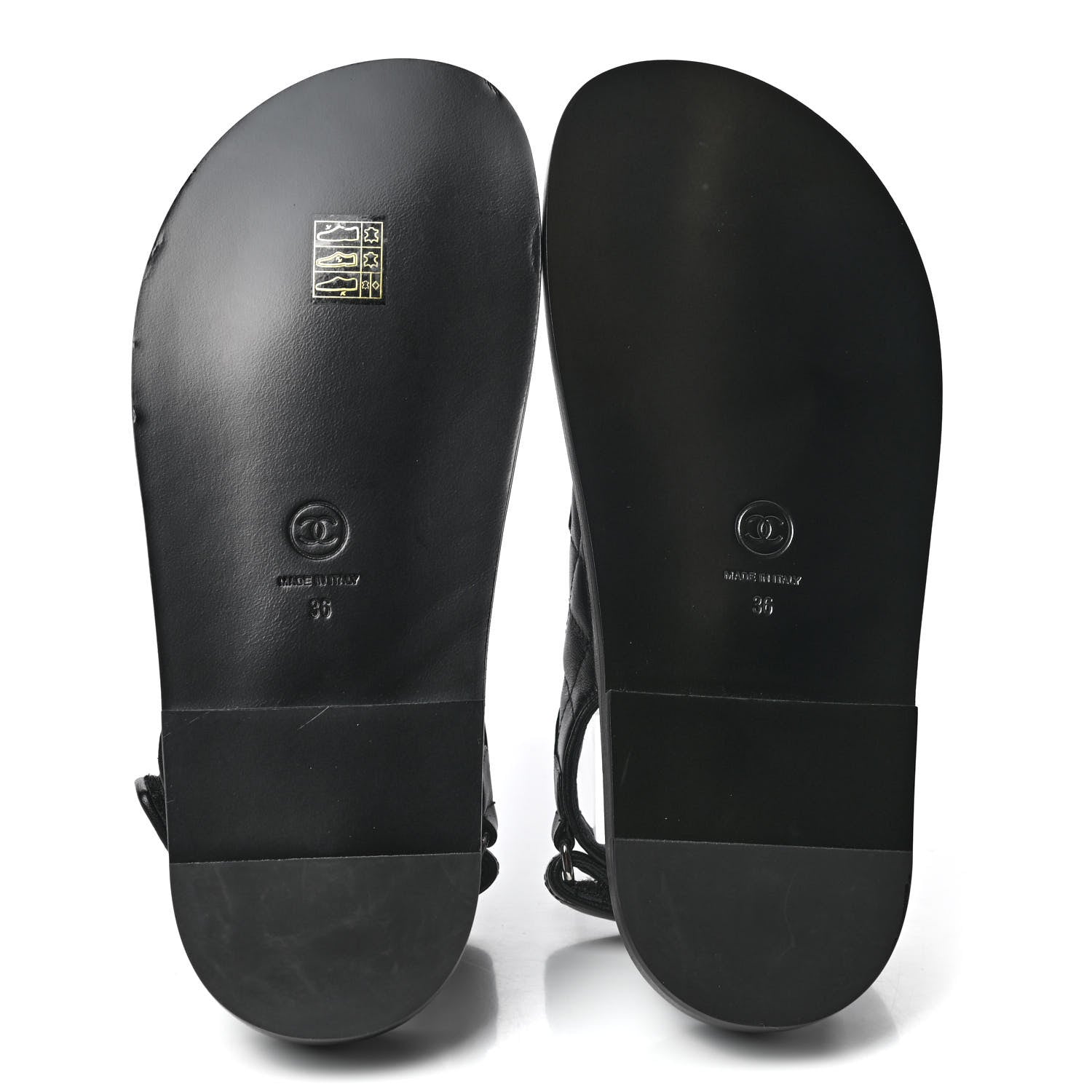 Chanel Lambskin Velcro Dad Sandals 36 Black 5 of 8