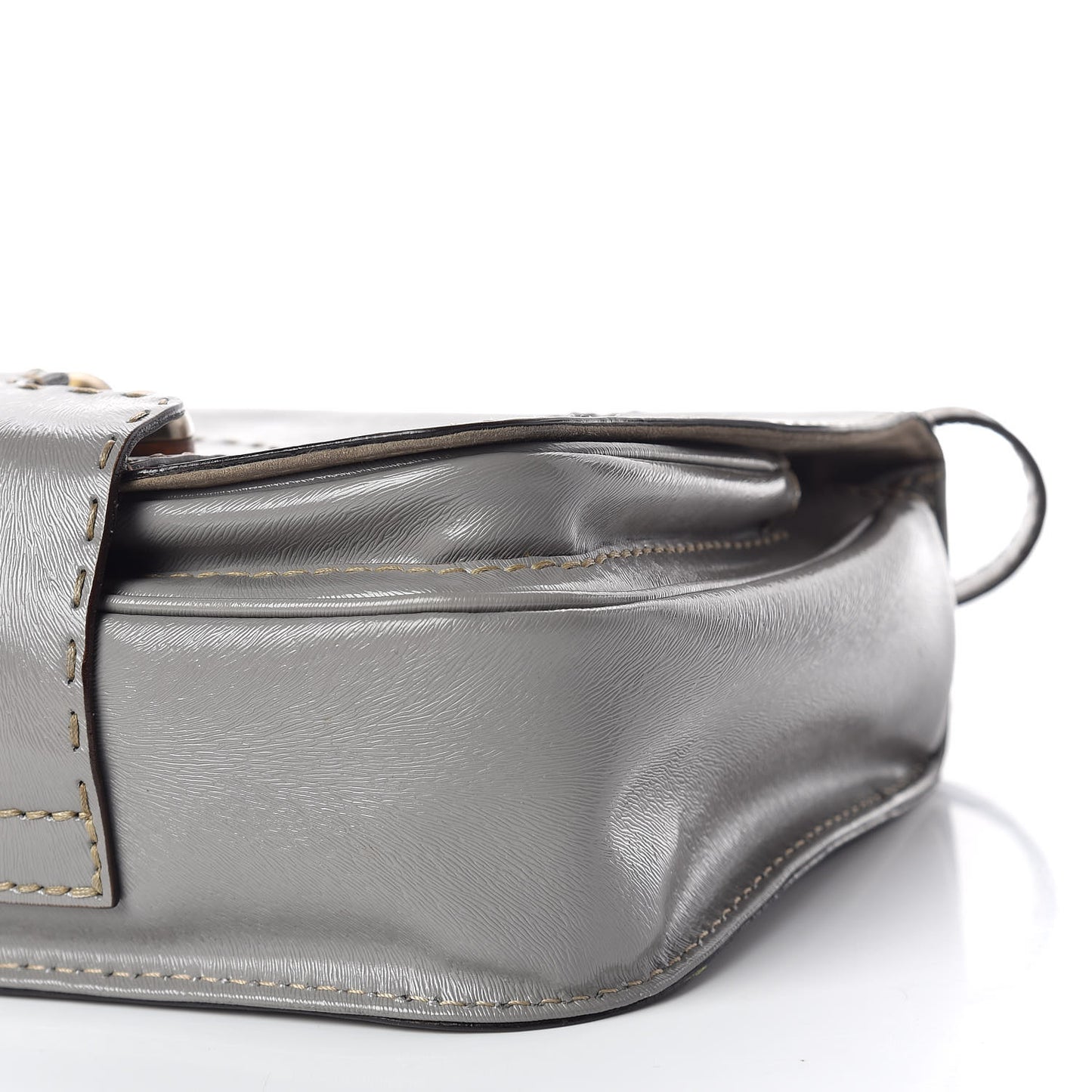 Glazed Calfskin Secret Code Satchel Grey