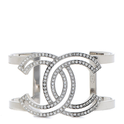 Chanel Crystal CC Cuff Silver 1 of 4