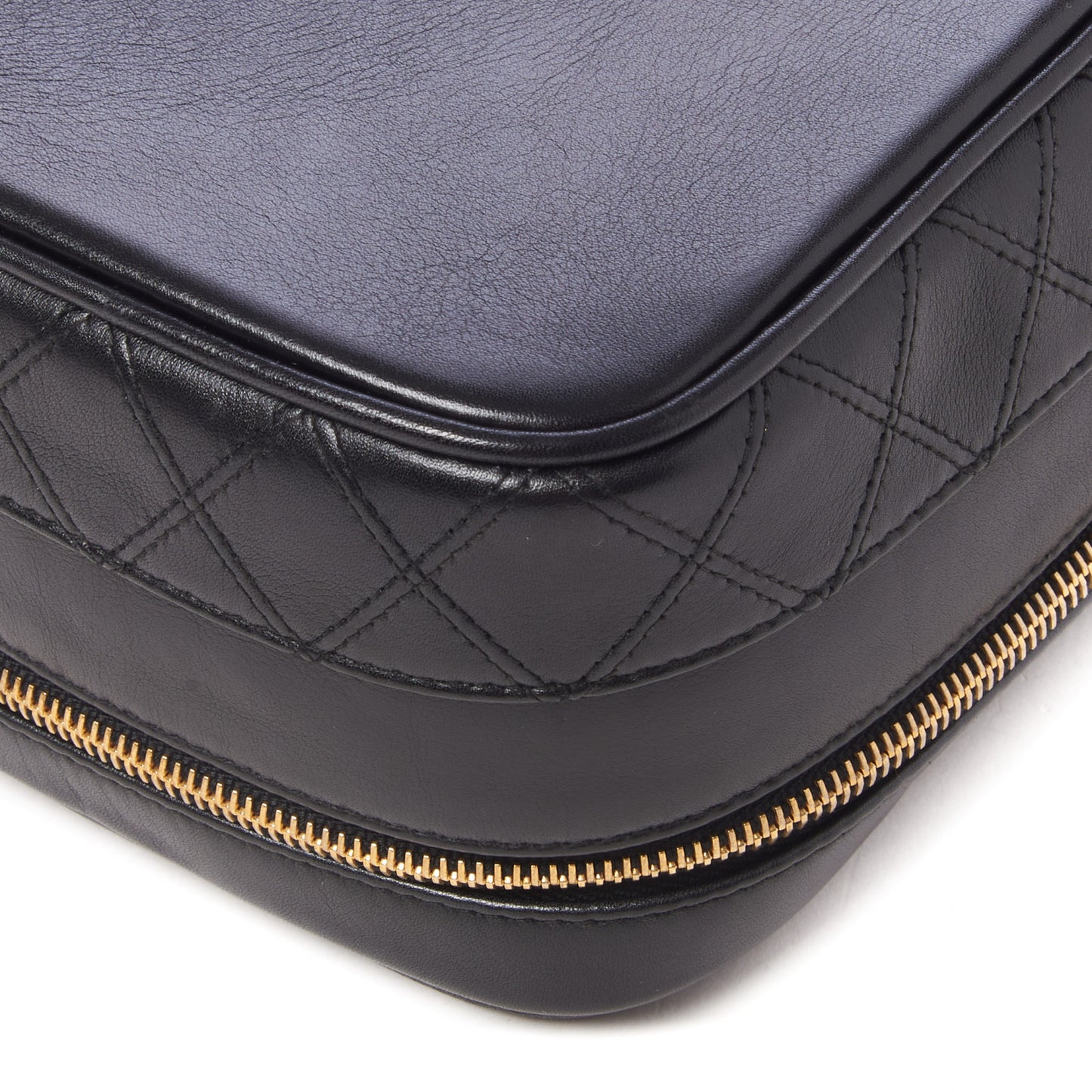 Lambskin Vanity Cosmetic Case Black
