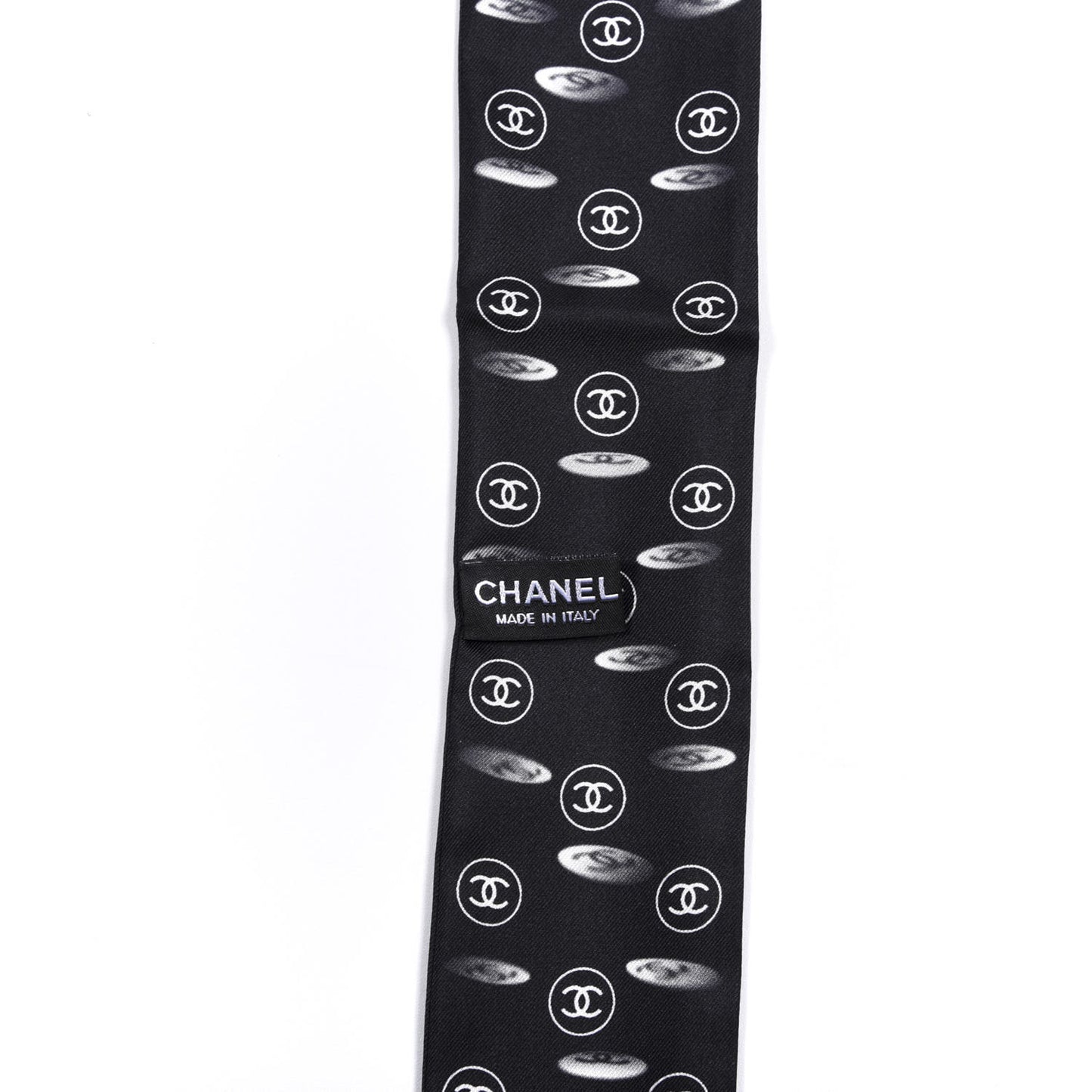 Silk CC Slim Bandeau Scarf Black