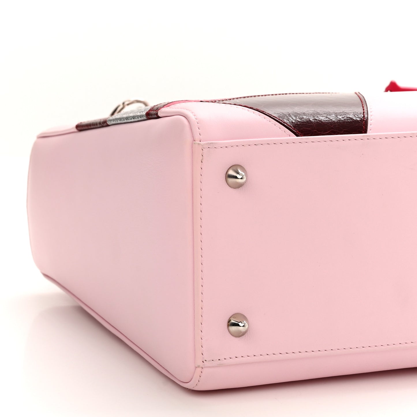 Calfskin Patent Embroidered Valentines Day Heart Medium Lady Dior Pink Multicolor