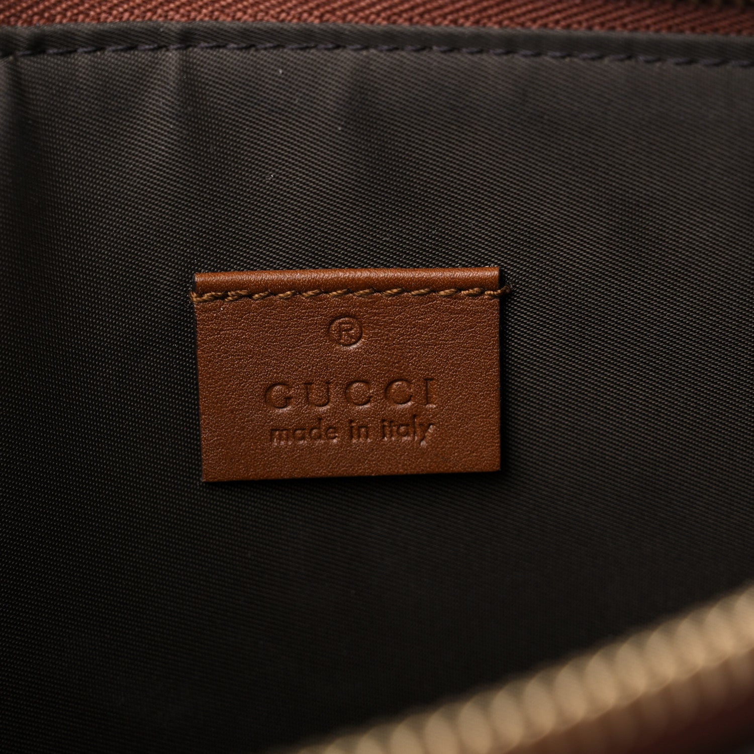 Gucci GG Supreme Monogram Web Kingsnake Embroidered Large Zip Pouch Brown 6 of 10