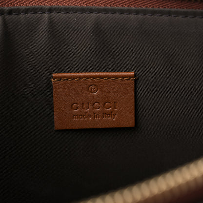 Gucci GG Supreme Monogram Web Kingsnake Embroidered Large Zip Pouch Brown 6 of 10