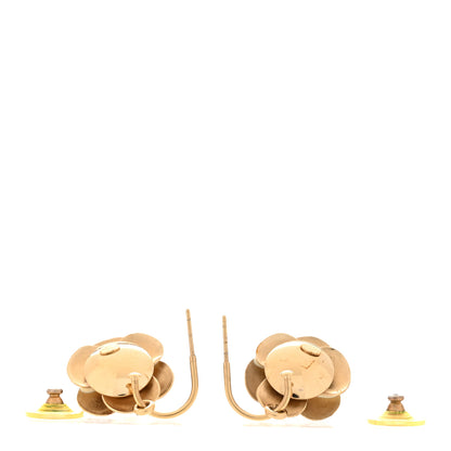 Chanel Resin Camelia Earrings White Gold 3 of 5