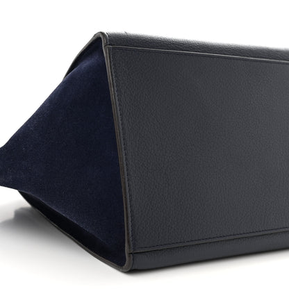 Celine Drummed Calfskin Suede Medium Trapeze Navy Blue 8 of 12