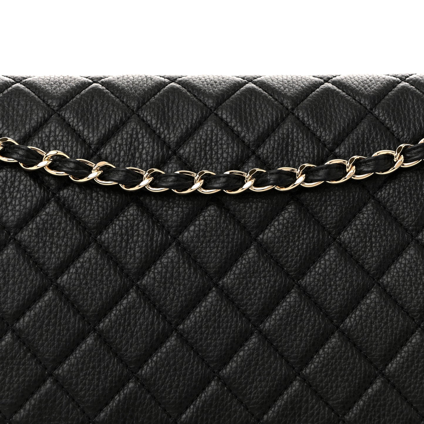 Calfskin Quilted XXL Travel Flap Bag Black