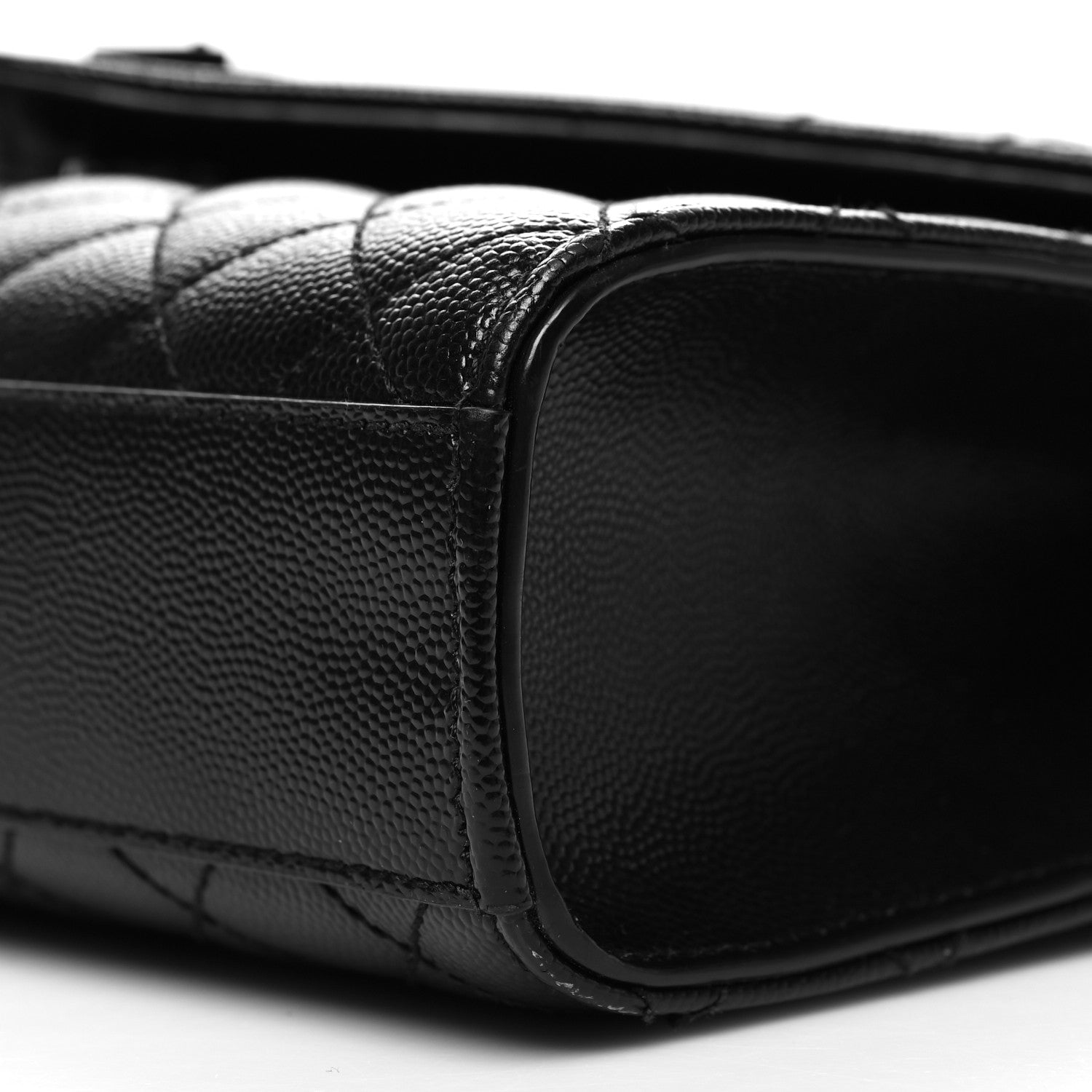 Saint Laurent Grain De Poudre Textured Mixed Matelasse Triquilt Medium Monogram Monochrome Satchel Black 9 of 10