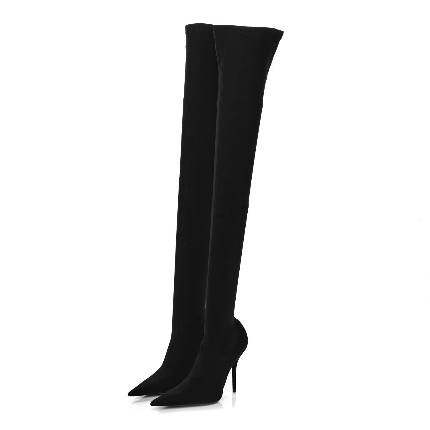 Balenciaga Spandex Pointed Toe Knife Thigh High Boots 37 Black 3 of 9